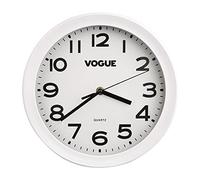 Vogue White Kitchen Wall Clock 250mm / 10" - Durable Plastic for Commercial Kitchens, Large Numbers, Easy Clean K978