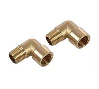 Vogueing Tool 1/4" BSP Male x 1/4" BSP Female 90 Degree Brass Elbow Fitting Adapter Right Angle Coupler Connector for Air, Fuel, Water (Pack of 2)