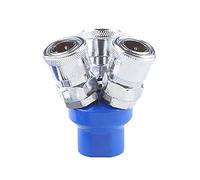 Vogueing Tool 1/4" Thread 3 Way Normal SMY Manifold Block Splitter Zinc Alloy Quick Connect Air Hose Splitter Coupler Air Compressor Splitter