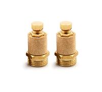 Vogueing Tool 1" BSP Male Thread Pneumatic Silencer Adjustable Brass Exhaust Muffler Air Flow Speed Controller for Cylinders, Valves, etc (Pack of 2)