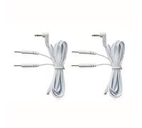 Vogueing Tool 1 Pair 120CM Tens Electrode Lead Wires Jack 3.5mm Plug 2.0mm Pin Connection White