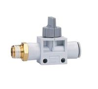 Vogueing Tool 8mm x 1/4" Thread Plastic Pneumatic Connector Air Flow Control Valve 2-Ways Male Thread Pneumatic Push in Fittings