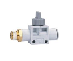 Vogueing Tool 8mm x 1/4" Thread Plastic Pneumatic Connector Air Flow Control Valve 2-Ways Male Thread Pneumatic Push in Fittings