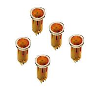 Vogueing Tool AC 220V Yellow Warning Signal Light Dashboard Panel Indicator Light Car Van Boat Dash Warning Signal Lamp (Pack of 5)