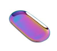 Vogueing Tool Candy Tray,1pc Metal Storage Tray Stainless Steel, Oval For Snack/Fruit/Candle/Candy/Key/Cosmetics/Jewelry（Small）Colorful