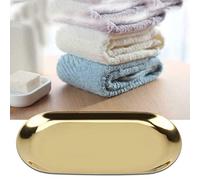 Vogueing Tool Candy Tray,1pc Metal Storage Tray Stainless Steel, Oval For Snack/Fruit/Candle/Candy/Key/Cosmetics/Jewelry（Small）Golden