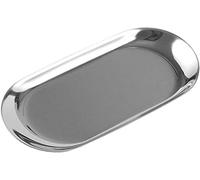 Vogueing Tool Candy Tray,1pc Metal Storage Tray Stainless Steel, Oval for Snack/Fruit/Candle/Candy/Key/Cosmetics/Jewelry（Small）Silver