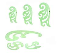 Vogueing Tool Green Plastic Rulers, 6pcs Templates Measuring Templates Rulers Clear Green Circle Drawings Templates Plastic Building Formwork Stencils Geometric Drawing Rulers