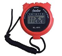 Vogueing Tool Handheld Chronograph Digital Stopwatch, Countdown Timer Not waterproof Portable Timer with Alarm for Coaches Referee Equipment-Red