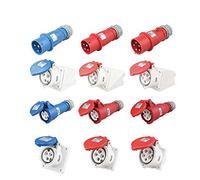 Vogueing Tool IP44 3Pin 32A Blue Industrial Plug & Sockets - Waterproof Industrial Site Plug & Wall Socket Plug Connector (3Pin 32A Socket-B)