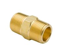 Vogueing Tool Male Thread Connector 3/8" BSP Connector Brass Equal Straight Pipe Adapter for Connecting Air/Fuel/Water Pipe (2Pcs)