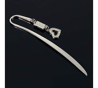 Vogueing Tool Metal Book Label Classic Book Label Book Marker Silver Heart with Diamond Lucky Wonderful Gift for Lover/Family/Friends/Yourself (2Pcs)