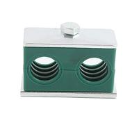 Vogueing Tool Plastic Pipe Clamps 12.7MM Outer Diameter Pipe Clips Standard Twin/Double Holds Hydraulic Pipe Clamp for Pipe Line Fixing (Pack of 2)