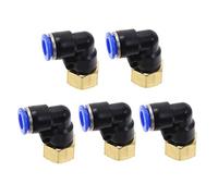 Vogueing Tool Pneumatic Air Hose Fittings 10mm x PT1/2 Thread Elbow L-Type Quick Connector 360°Rotation Female Thread Push to Connect Fittings (Pack of 5)