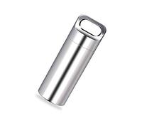 Vogueing Tool Small Pocket Pill Container 1Pcs Travel Pill Holder Portable Metal Waterproof Pill Box for Outdoor Activities Silver (Medium)