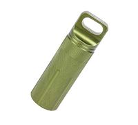 Vogueing Tool Waterproof Pill Holder EDC Container Metal Survival Capsule for Camping Climbing Cycling Hiking (Round Head, Green)