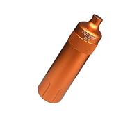 Vogueing Tool Waterproof Pill Holder EDC Container Metal Survival Capsule for Camping Climbing Cycling Hiking (Pointed Head, Orange)
