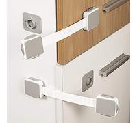 Vogueingtool Adjustable Child Safety Locks, Baby Proof Your Cabinets with No Trapped Fingers, Easy Install, No Tools Needed-White 1pcs