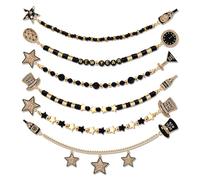 Vogueknock Holiday Brooch Pins Sweater Shawl Clips for Women Christmas Tree New Year Beaded Chain Brooch Clip Festive Cardigan Collar Clips Dress Shirt Brooch Clips, One Size, beads, no gemstone