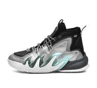 Voguerra Men's High Top Anti Slip Basketball Shoes, Professional Performance Sports Boots Basketball Fans(Grey,7.5 UK)