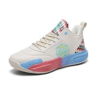 Voguerra Men's High Top Outdoor Training Sneakers Breathable Durable for Intense Workouts Basketball Fans(Beige,7.5 UK)