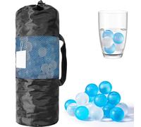 VOGVOG Reusable Ice Cubes for Drinks, Blue&Transparent, Round, 380 Pack