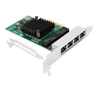 Vogzone 1Gb PCI-E NIC Network Card for Broadcom BCM5719-4P,10Mb/100Mb/1GbE Copper Quad RJ45 Ports, with Broadcom BCM5719 Chip,1GbE PCI Express 2.0 X1 Ethernet Adapter Support Windows/Linux/VMware