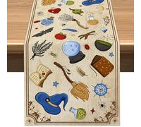 Vohado Magical Wizard Table Runner Fantasy Wizard Theme Birthday Party Decoration Halloween Supplies Home Kitchen Island Decor