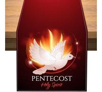 Vohado Pentecost Sunday Table Runner Holy Spirit Christian Holiday Party Decoration Dining Room Home Kitchen Island Decor