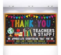 Vohado Thank You Teachers Photo Booth Backdrop 2025 Teacher Appreciation W anner Decorations Staffs School Classroom Photography Background Wall Decor (5.9×3.6ft)