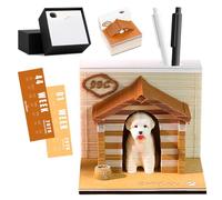 VOHESEA Art Dog Calendar 2026 DIY Timepiece Calendar Tear Off 3D Art Pads in Dog Timepiece, 3D Paper Carving Art Notepad Desk Decoration