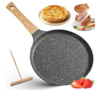VOHESEA Crepe Pan 24 cm, Non-Stick Pan with Swiss Granite Non-Stick Coating, Bakelite Handle, Induction Compatible, PFOA-Free, for Pancakes and Pancakes