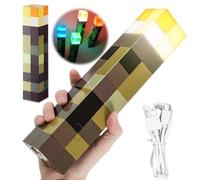 VOHESEA Lamp Torch Wall Lampe 4 Colours 28cm, Craft Torch Lamp, Hand/Wall Mount Lighting, 3D Bedside Night Lampe with Hook, Rechargeable LED Lights for Cosplay Toys Gifts Room Dectoror