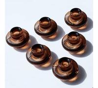 VOHO Brown Candlestick Holders Set of 6, Old Fashioned Candle Sticks Holder Decor for Daily Room/Halloween/Thanksgiving Party, Double Side Taper Candle Holders for Candlesticks/Tealight Candles(Brown)