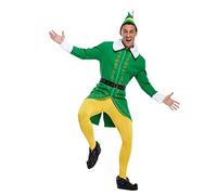 Voiakiu Buddy The Elf Costume Men, Cute Green and Yellow Elf Costume, Cosplay Outfits for, Holiday, Halloween,