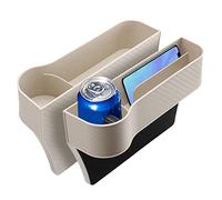 Voiakiu Multi-function Car Seat Organizer, PU Leather Seat Storage Box with Console Side Pocket and Cup Holder