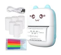Voiakiu Printer - Thermal Printer with 6 Rolls of Printing Paper Ios Smartphone | Photo Printer for Smartphone, Study, Labels, Notes, Receipt Printing