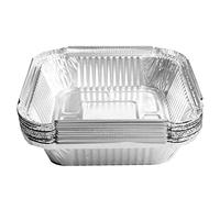 Voiakiu Rectangle Aluminum Pans - 20- Rectangle Air Fryer Tin Foil Trays Food Containers - Portable Food Containers for Roasting, Baking, or Cooking