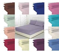 voice 7 Non-Iron Extra Deep Fitted Sheets 16 Inches (40 cm) - Poly Cotton Bed Sheet Percale Quality For Thick Mattress (Double, Grey)