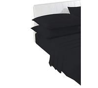 voice 7 Non Iron Poly Cotton Pillow Cases Pair only - 21 Colors Choice (Black)
