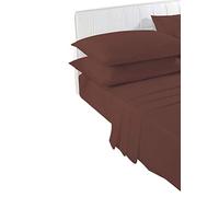 voice 7 Non Iron Poly Cotton Pillow Cases Pair only - 21 Colors Choice (Chocolate)