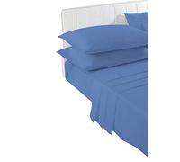 voice 7 Non Iron Poly Cotton Pillow Cases Pair only - 21 Colors Choice (Mid Blue)