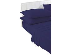 voice 7 Non Iron Poly Cotton Pillow Cases Pair only - 21 Colors Choice (Navy Blue)