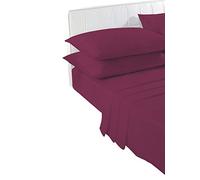voice 7 Non Iron Poly Cotton Pillow Cases Pair only - 21 Colors Choice (Wine)