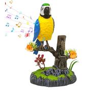 Voice Activated Singing Parrot Toy, Interactive Animated Bird with Sound & Motion Desk for Home Realistic Melo Decor,