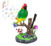 Voice Activated Singing Parrot Toy, Interactive Animated Bird with Sound & Motion Melo Desk for Home Realistic Decor,