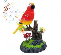 Voice Activated Singing Parrot Toy, Interactive Animated Bird with Sound & Motion Realistic Melo Desk for Home Decor,