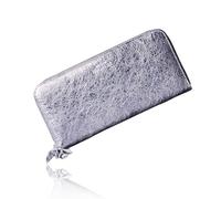 VOICE Align type Long wallet Leather made by NEW LIFE in Italy Cowhide ART.Chic Women's Elegant and easy to use Vertical card case In gift box, Purple, Minimalist