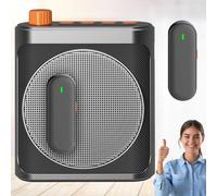 Voice Amplifier Wireless Microphone for Teachers/Classroom/Yoga/Meeting,Portable Bluetooth Speaker with 2pcs Clip-On Magnetic Wireless Lavalier Lapel Microphones Mini Megaphone Speaker PA System Black