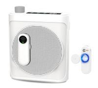 Voice Amplifier Wireless Microphone with Magnetic Lavalier, Portable Voice Amplifier for Teachers with 2 Mic, Rechargeable Bluetooth Speaker System for Classroom, Yoga, Meetings, Speeches (White)